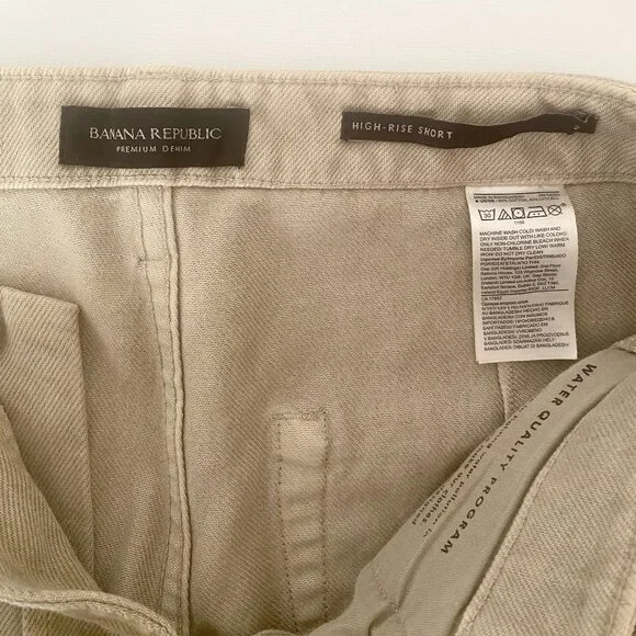 ✨ NWOT Soft Khaki High-Rise Denim Shorts ✨ Banana Republic - Picture 8 of 8